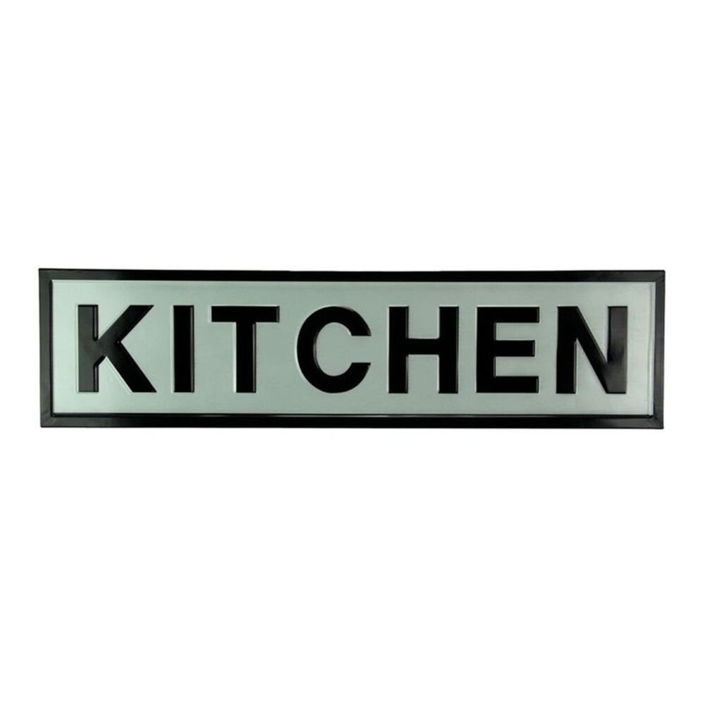 Black and White Stamped Metal Kitchen Wall Hanging